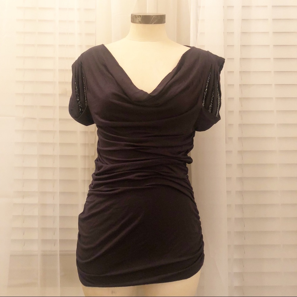 Bailey 44 : Cowl neck ruched side top